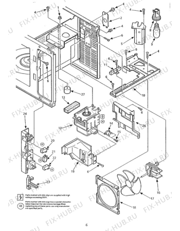 Взрыв-схема микроволновой печи Tricity Bendix MW260W - Схема узла Electrical equipment